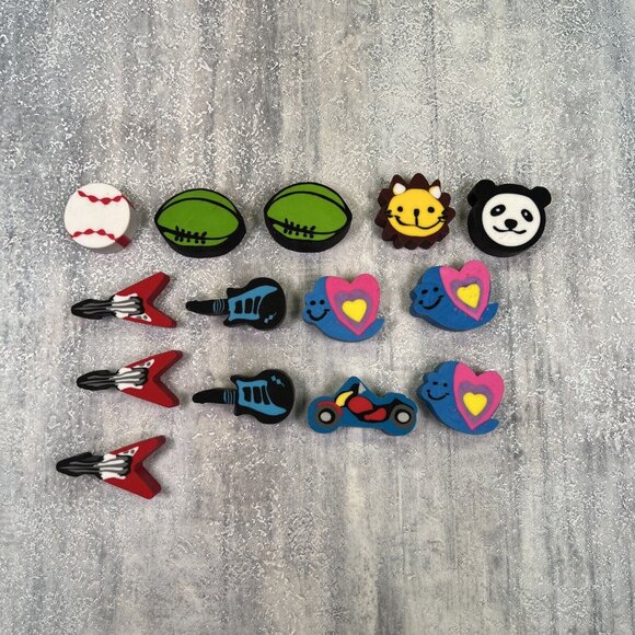 Vintage Erasers Guitar Football Baseball Lion Panda Butterfly - Picture 5 of 7